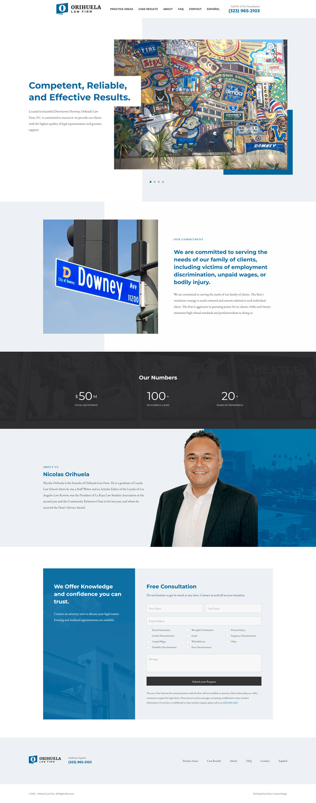 Orihuela Law website
