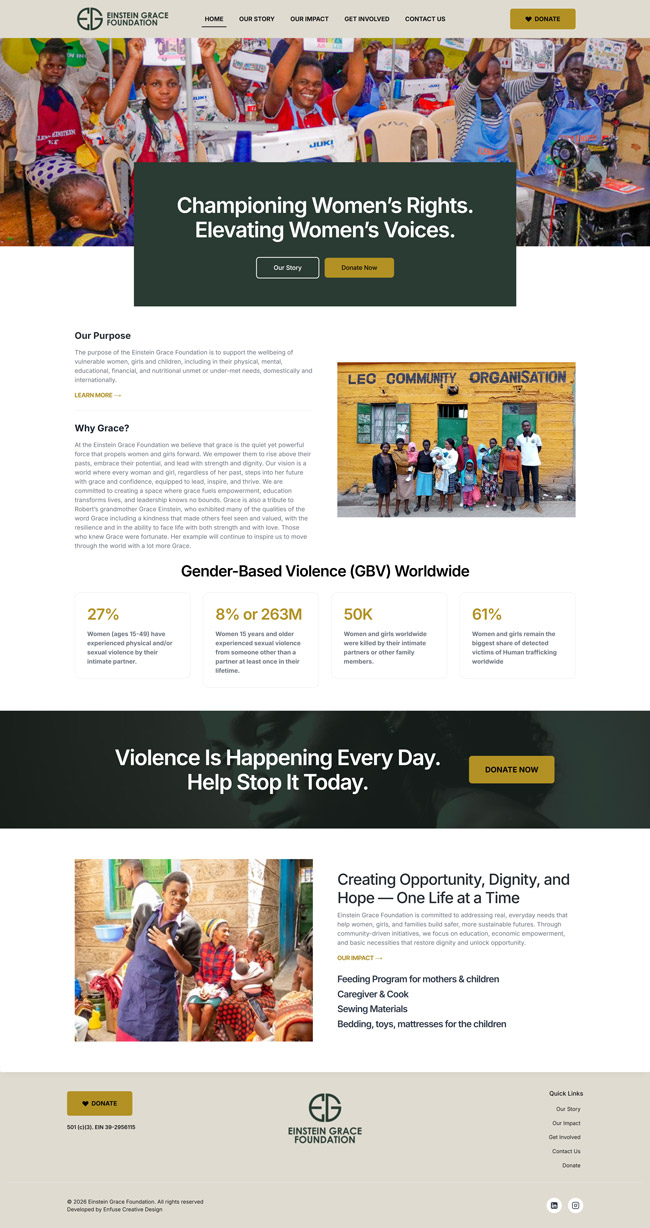 einstein grace foundation website homepage