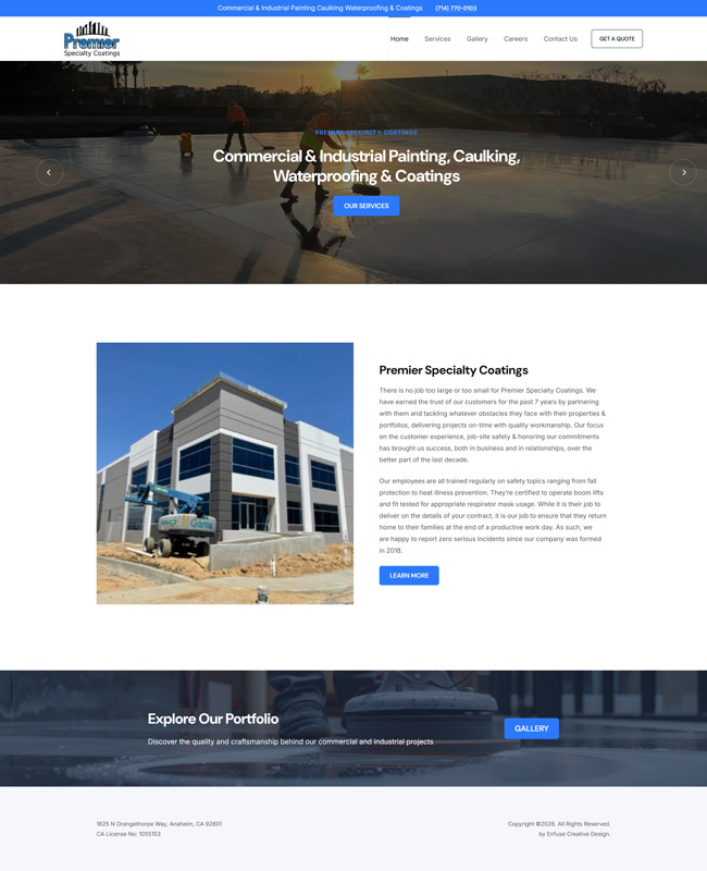 Premier Specialty Coatings website